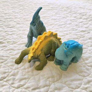Vtg 1988 Wendy's Playskool Dinosaurs Stegosaurus Apatosauras Parasaurolophus Lot